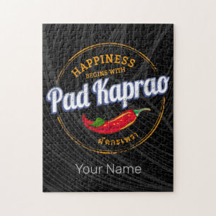 Puzzle Pad Kaprao Chili Street Food Vintage Thaïlande