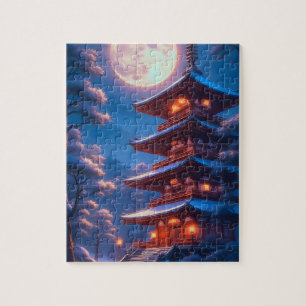 Puzzle Pagode mystique sous le ciel lunaire