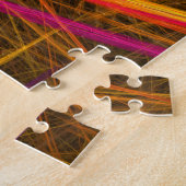 Puzzle Paille d'or avec design fractal violet et rouge (Côté)