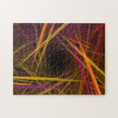 Puzzle Paille d'or avec design fractal violet et rouge (Horizontal)
