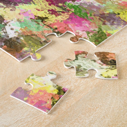 Puzzle Paint Splatter Automne Couleur Feuilles Abstraits (Côté)