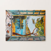 Puzzle Painting breakfast on window view Mediterran sea (Horizontal)