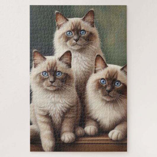 Puzzle Paire adorable de Ragdoll Kittens Chat doux (Vertical)