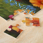 Puzzle Paire de chatons, fleurs orange, papillons (Côté)