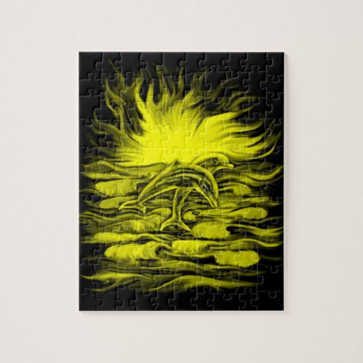 Puzzle Paire de dauphins dans le soleil (Vertical)