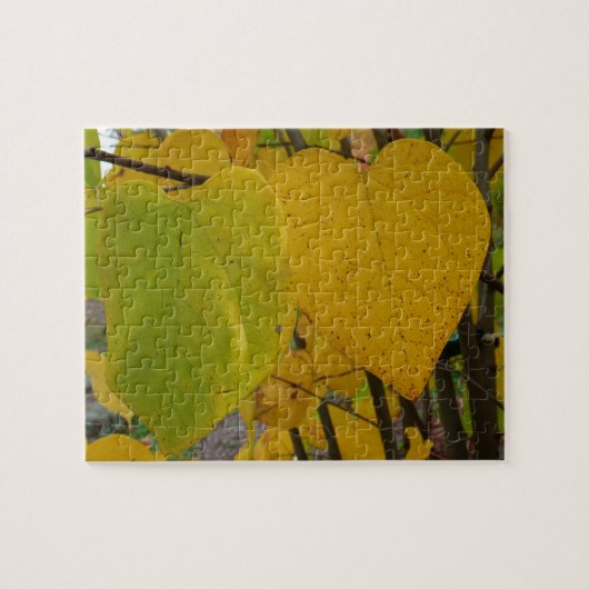 Puzzle Paire de Feuille Redbud Automne photo d'automne (Horizontal)