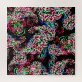 Puzzle Paisley Floral Pattern, Ethnic Arrière - plan. (Horizontal)