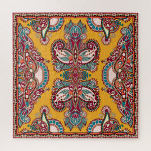 Puzzle Paisley florale ornementale : Bandanna traditionne
