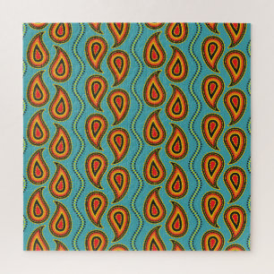Puzzle Paisley Texture ornementale : Élégance indienne.