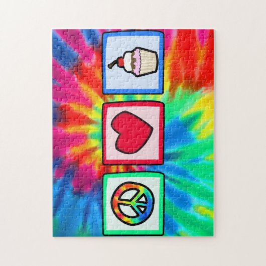 Puzzle Paix, Amour, Cupcakes (Vertical)