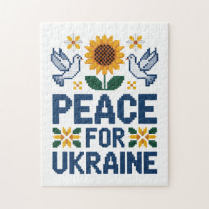 Puzzle Paix pour l'Ukraine Pixel Folk Art