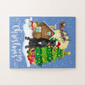 Puzzle Pajama de Noël Grand Danois Arbre Noël Chien Papa  (Horizontal)