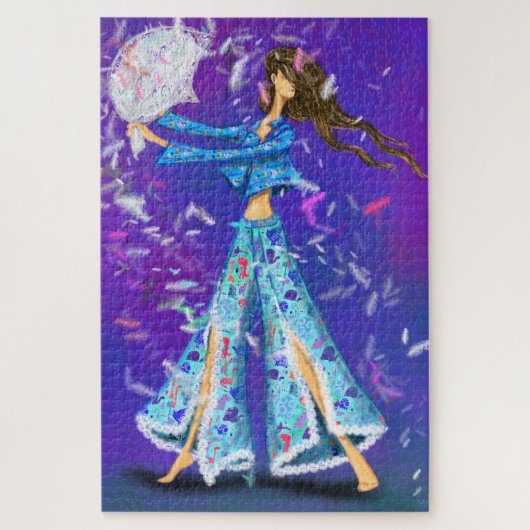 Puzzle Pajama Party Girl - Combat Coussin - Fun Night (Vertical)