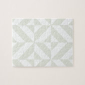 Puzzle Pale Gray Geometric Deco Cube Pattern (Horizontal)