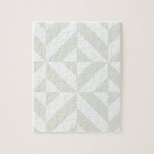 Puzzle Pale Gray Geometric Deco Cube Pattern