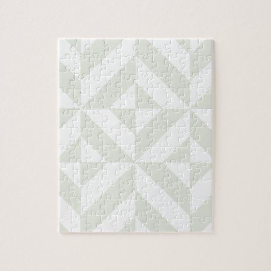 Puzzle Pale Gray Geometric Deco Cube Pattern (Vertical)