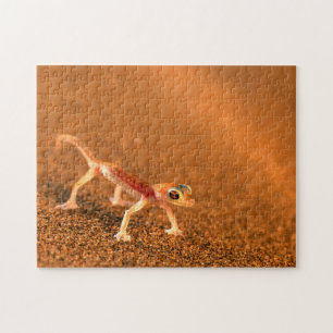 Puzzle Palmatogecko sur dune de sable, Swakpomund, Erongo