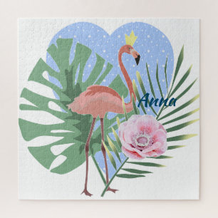 Puzzle Palmier rose Flamant rose