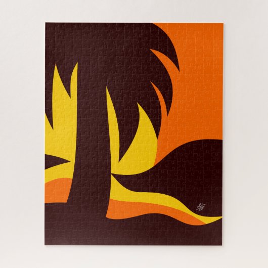 Puzzle Palmier Sur La Plage Avec Paysage Couché De Soleil (Vertical)