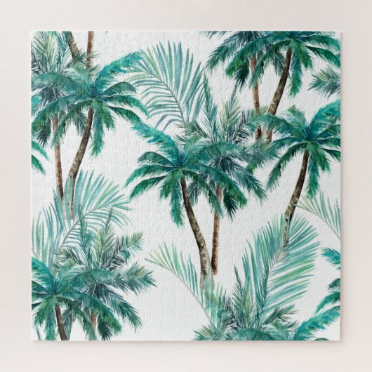 Puzzle Palmier tropical : Motif de la jungle aquarelle. (Vertical)