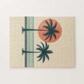 Puzzle Palmier tropical rétro/vintage (Horizontal)