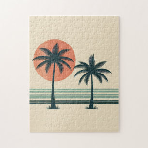 Puzzle Palmier tropical rétro/vintage