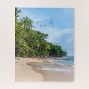 Puzzle Palmiers bleus de la plage de sable de Tahiti
