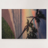 Puzzle Palmiers couchés de soleil de plage tropicale (Horizontal)
