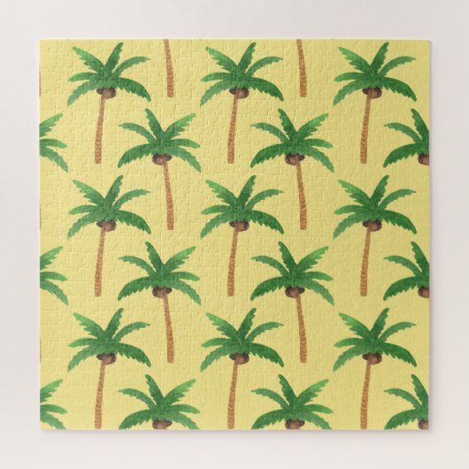 Puzzle Palmiers d'aquarelle, arrière - plan tropical. (Vertical)