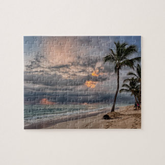 Puzzle Palmiers et lever de soleil hawaïens exotiques