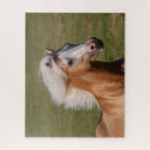 Puzzle Palomino Welsh Pony Headhot Mane Flow (Vertical)