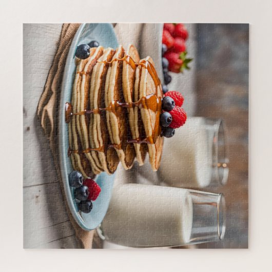 Puzzle Pancakes and Milk (Horizontal)