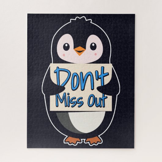 Puzzle Pancarte Pingouin Ne Ratez Rien (Vertical)