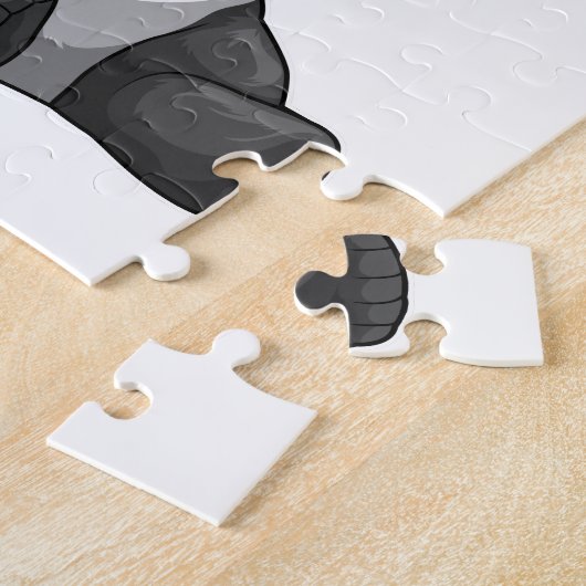 Puzzle Panda à la pêche avec canne à pêche (Côté)