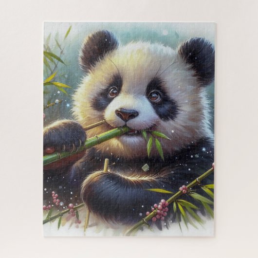 Puzzle Panda adorable mangeant du bambou (Vertical)