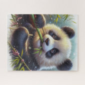 Puzzle Panda adorable mangeant du bambou (Horizontal)