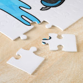 Puzzle Panda au patinage sur glace avec patins sur glace  (Côté)