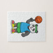 Puzzle Panda aux sports avec basket-ball (Horizontal)