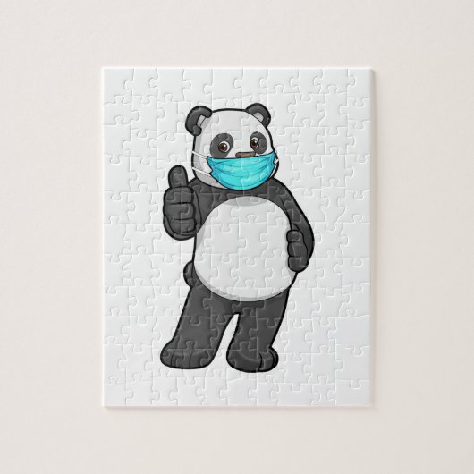 Puzzle Panda avec masque visage (Vertical)