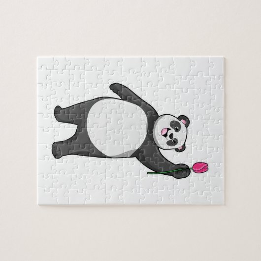 Puzzle Panda avec Tulipe (Horizontal)