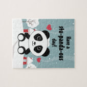 Puzzle Panda Bébé Cute En Hiver Gris Neige (Horizontal)