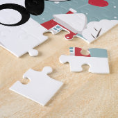 Puzzle Panda Bébé Cute En Hiver Gris Neige (Côté)