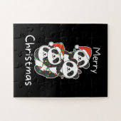 Puzzle Panda Christmas Tree Animaux de Noël Pandas (Horizontal)