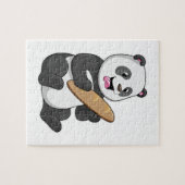 Puzzle Panda comme boulanger avec pain (Horizontal)