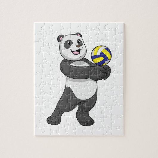 Puzzle Panda comme joueur de volleyball avec volleyball (Vertical)