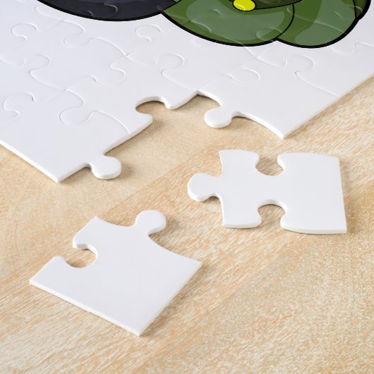 Puzzle Panda comme randonneur avec sac à dos (Côté)