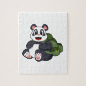 Puzzle Panda comme randonneur avec sac à dos (Vertical)