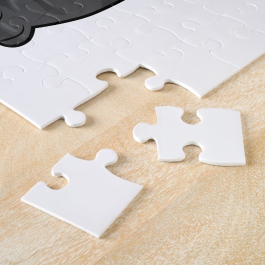 Puzzle Panda comme randonneur avec sac à dos (Côté)