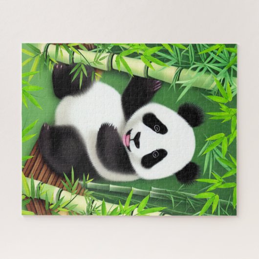 Puzzle Panda Cute Dans La Forêt De Bambou (Horizontal)