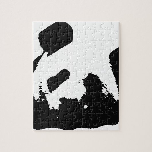 Puzzle Panda d'art noir blanc (Vertical)
